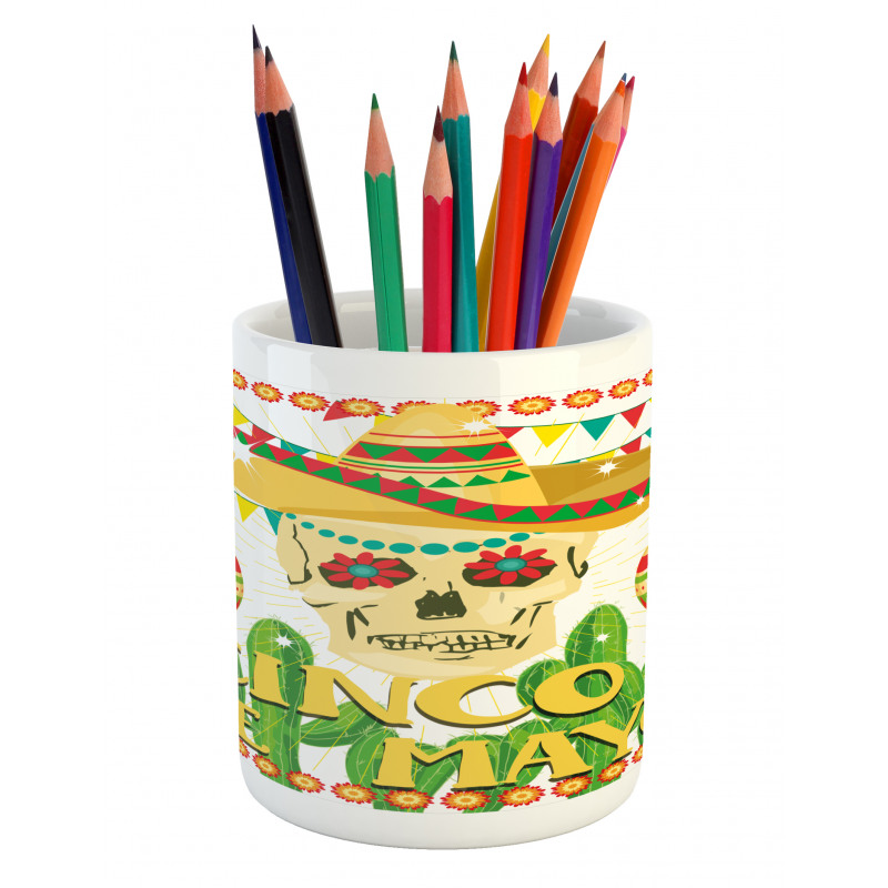 Skull Maracas Pencil Pen Holder