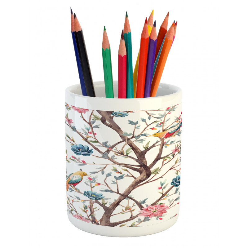 Tree with Birds Pencil Pen Holder