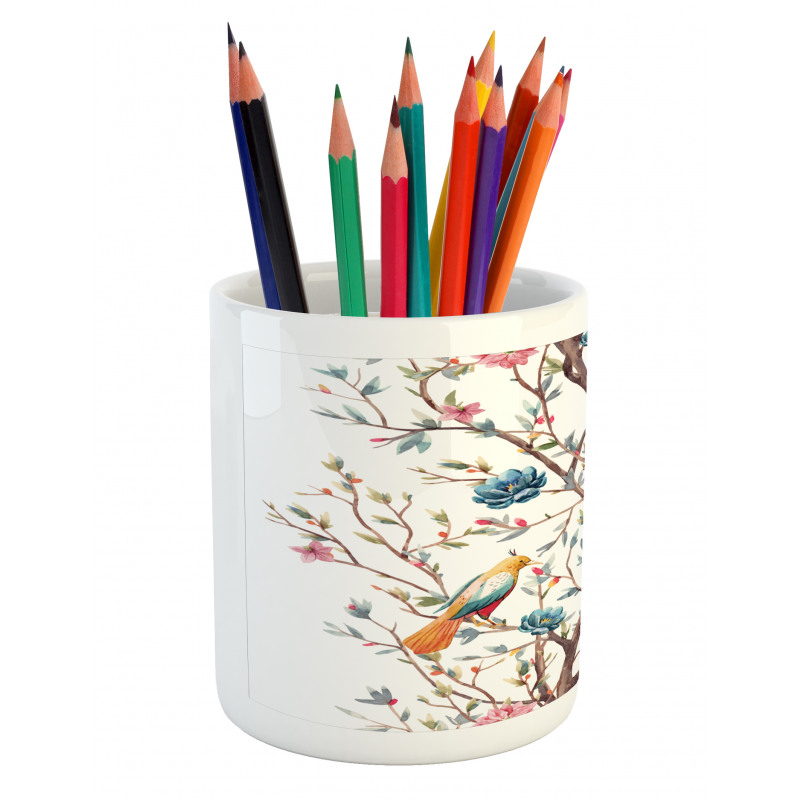 Tree with Birds Pencil Pen Holder