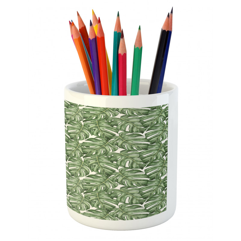 Graphical Monstera Pencil Pen Holder