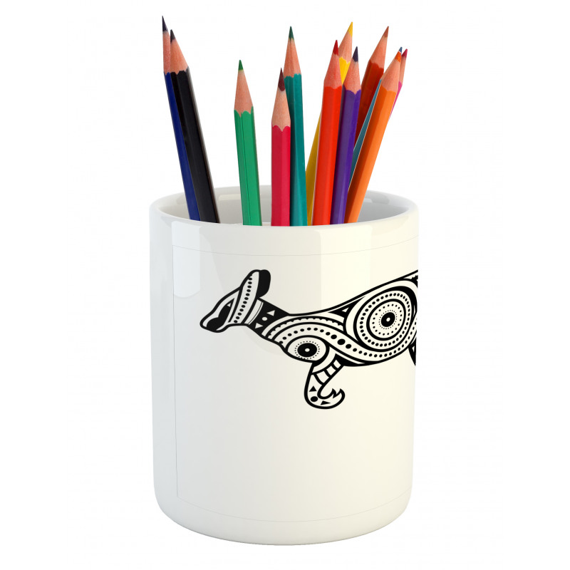 Abstract Ornate Kangaroo Pencil Pen Holder