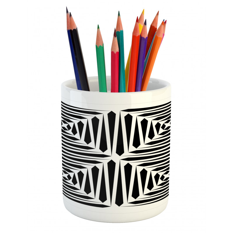 Monochromatic Stripes Art Pencil Pen Holder