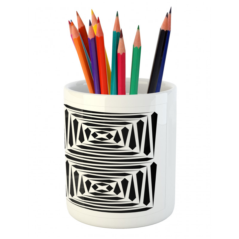 Monochromatic Stripes Art Pencil Pen Holder