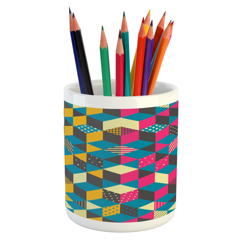 Modern Colorful Blocks Pencil Pen Holder