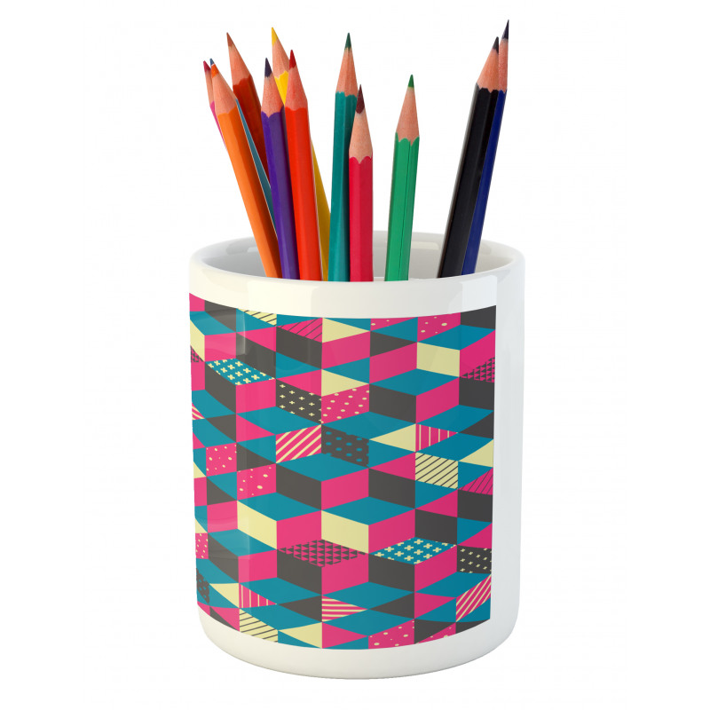 Modern Colorful Blocks Pencil Pen Holder