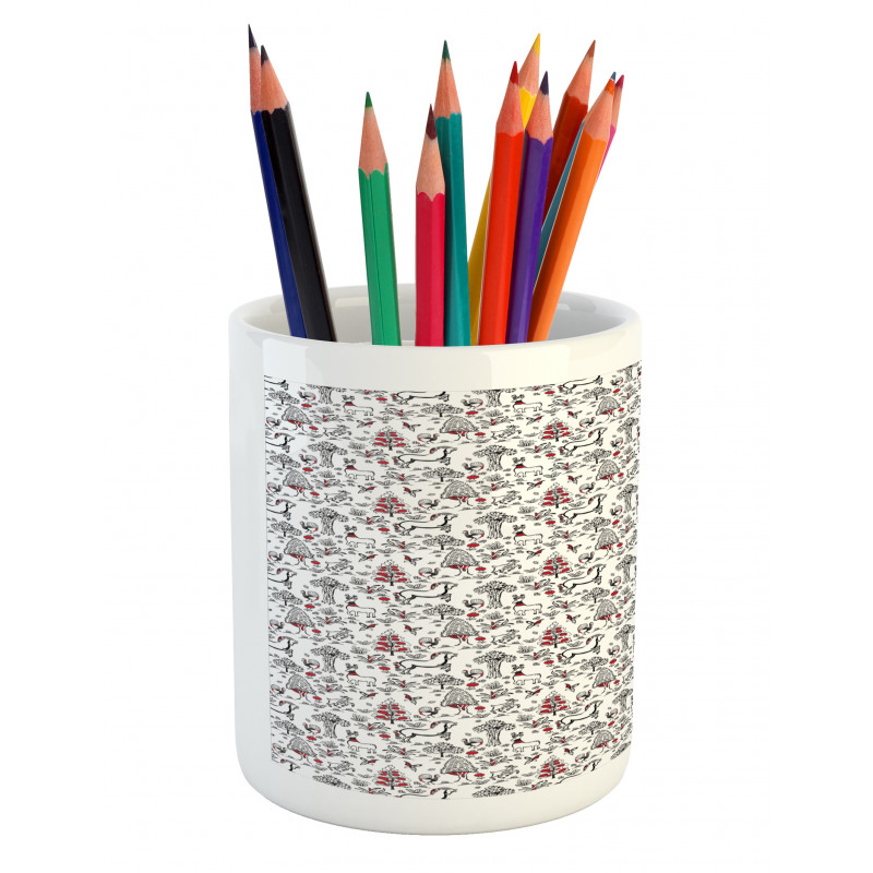 Slavic Forest Drawing Art Pencil Pen Holder