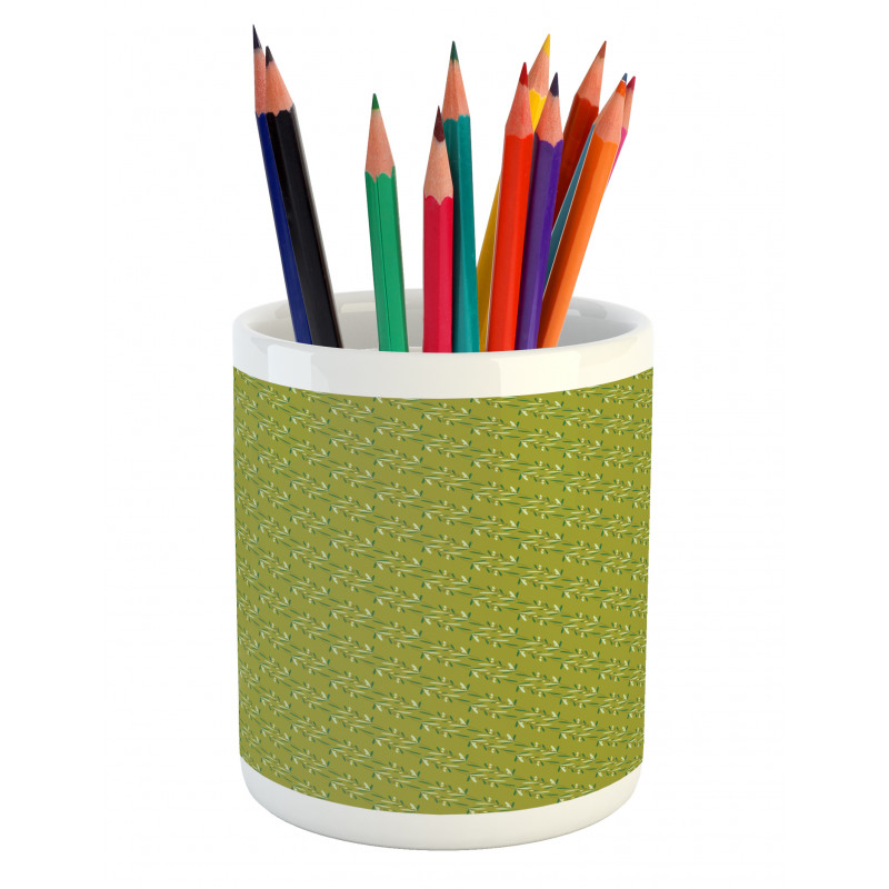 Vegetation Leaves Budding Pencil Pen Holder