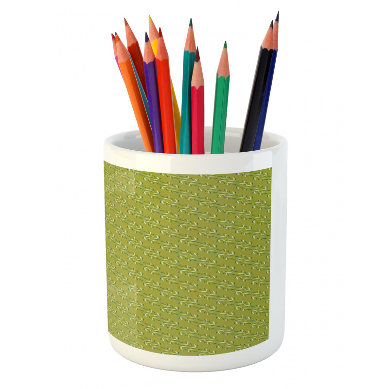 Vegetation Leaves Budding Pencil Pen Holder