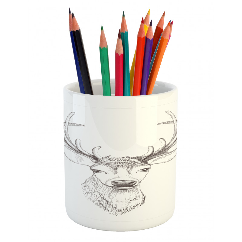 Sketch of Deer Head Pencil Pen Holder