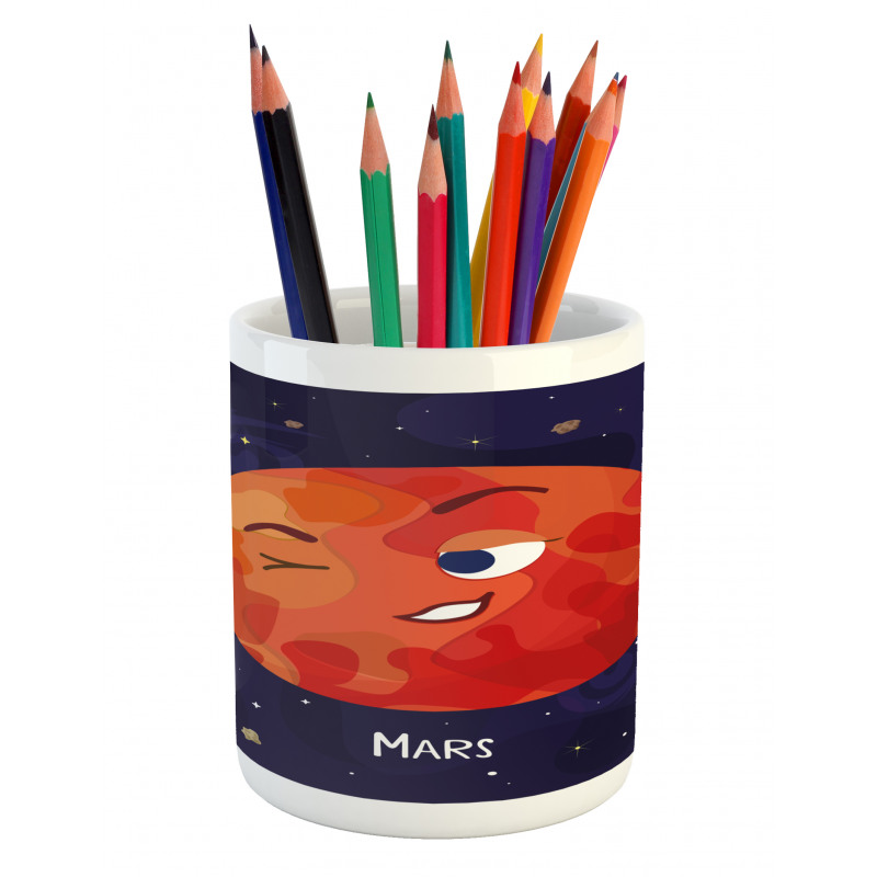 Mars Cartoon Character Pencil Pen Holder