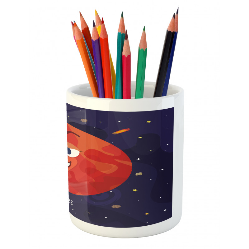 Mars Cartoon Character Pencil Pen Holder