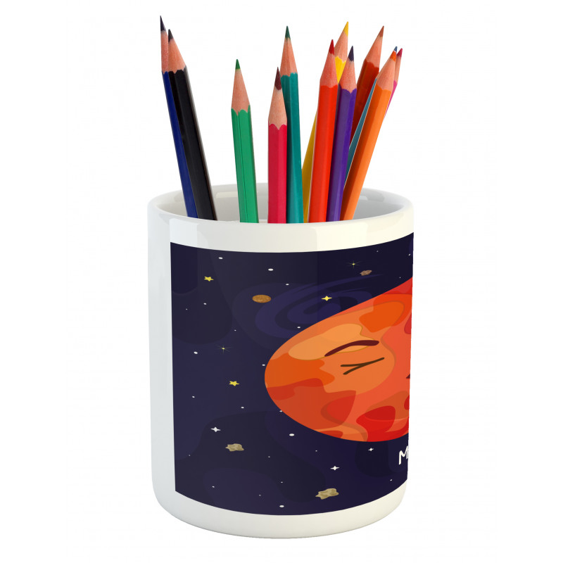 Mars Cartoon Character Pencil Pen Holder