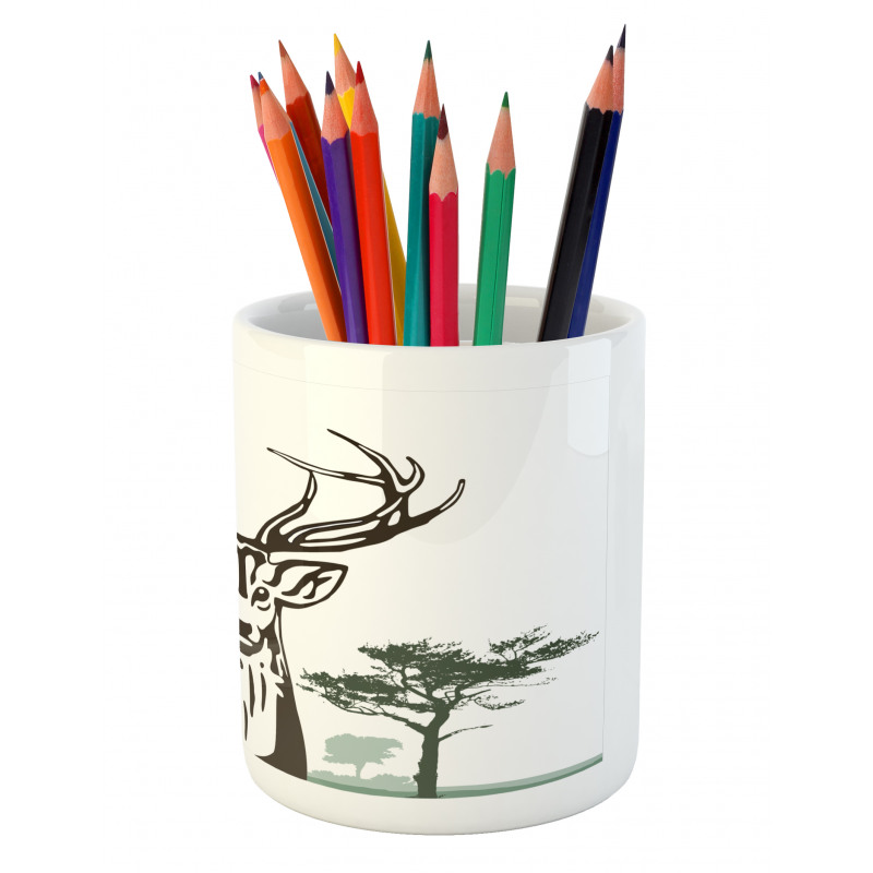 Village Mountain Fall Pencil Pen Holder