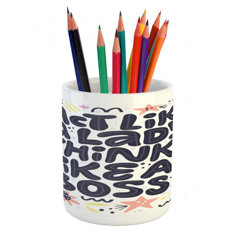 Text Pencil Pen Holder