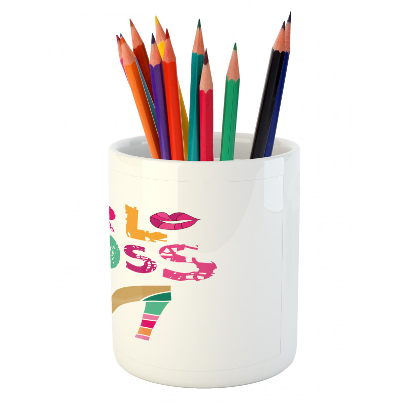 High Heel and Woman Lips Pencil Pen Holder