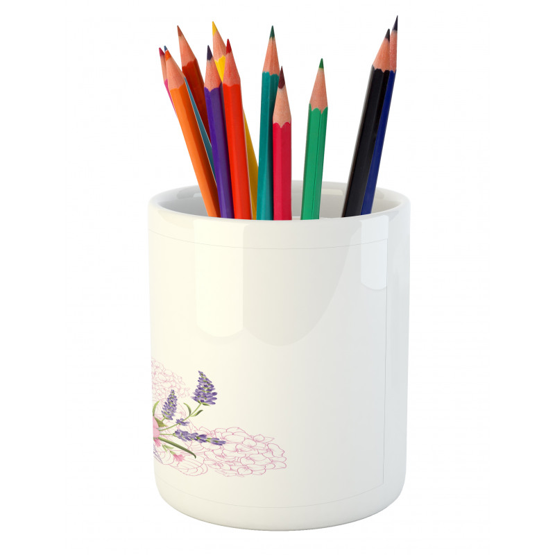 Spring Flora Eiffel Tower Pencil Pen Holder