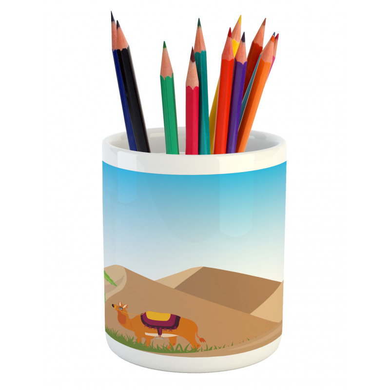 Sand Hills a Camel and a Tree Pencil Pen Holder