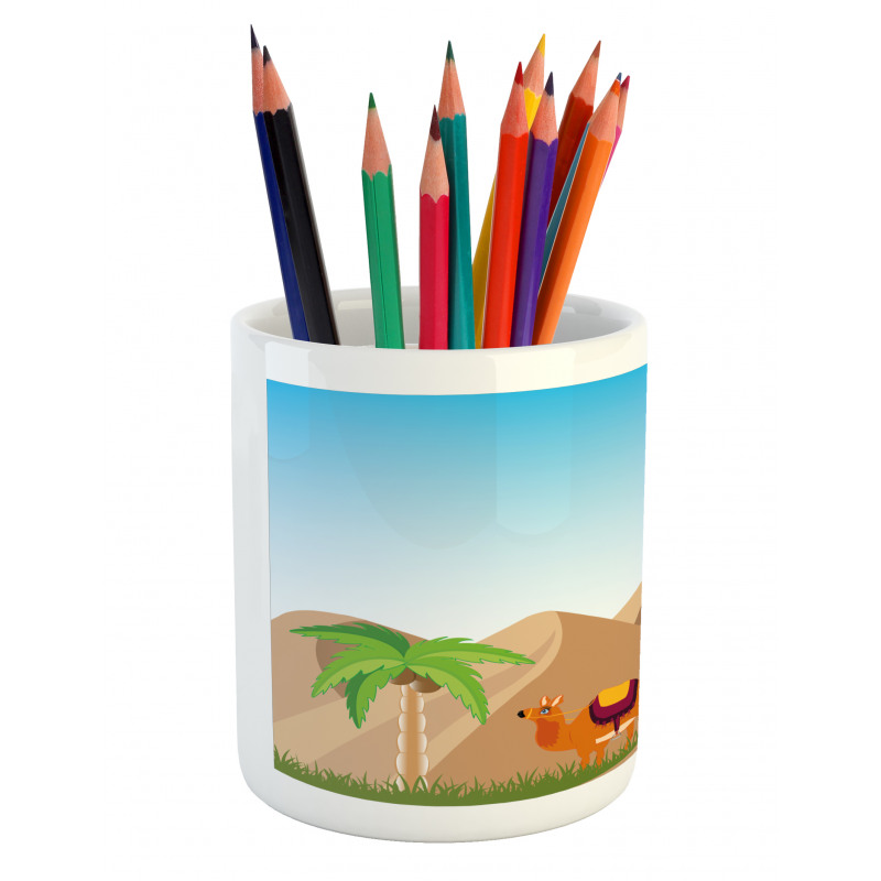 Sand Hills a Camel and a Tree Pencil Pen Holder