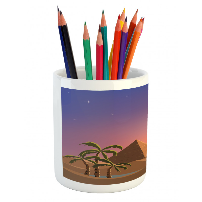 Caravan Camels Desert Scene Pencil Pen Holder