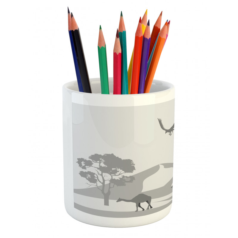 Monotone Greyscale Sand Dunes Pencil Pen Holder