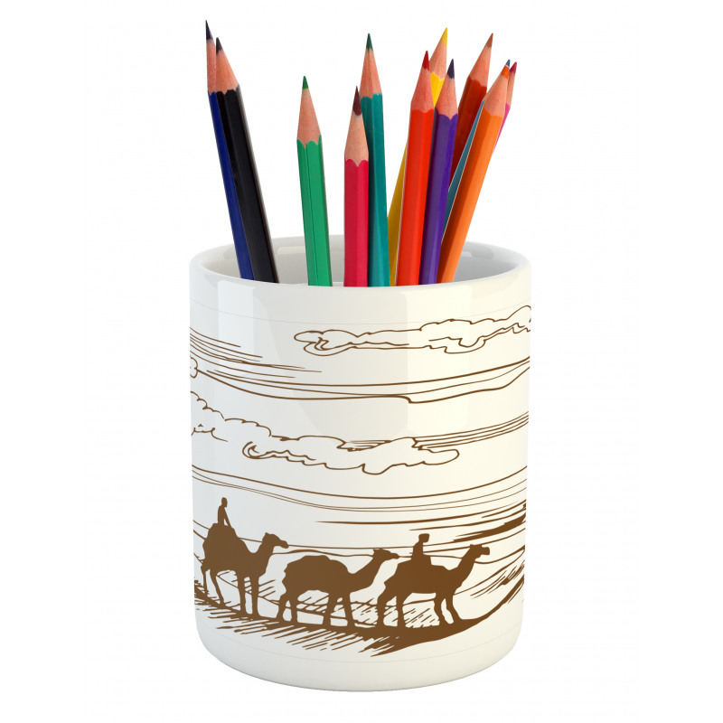 Sketchy Hand Drawn Camels Pencil Pen Holder