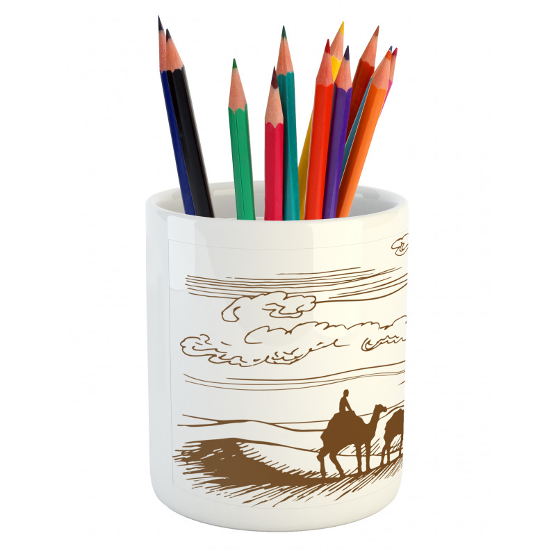 Sketchy Hand Drawn Camels Pencil Pen Holder