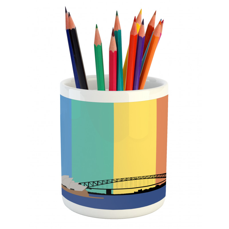 Sydney Building on Rainbow Pencil Pen Holder