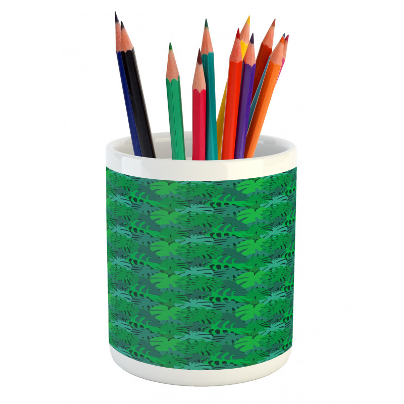 Exotic Monochrome Leaf Pencil Pen Holder