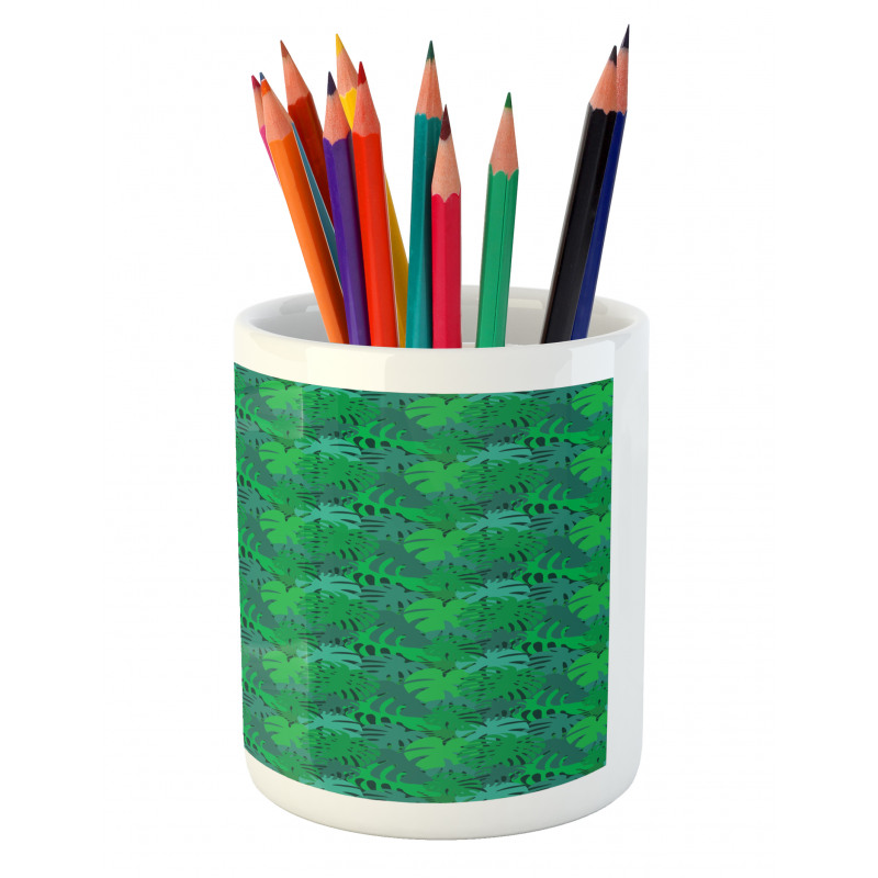 Exotic Monochrome Leaf Pencil Pen Holder