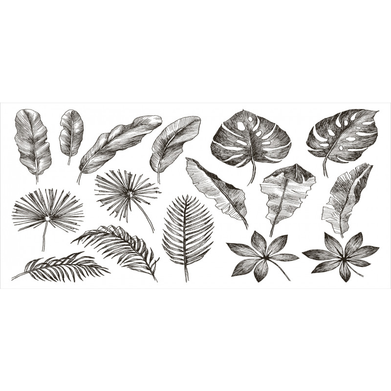 Monochrome Exotic Leaf Pencil Pen Holder