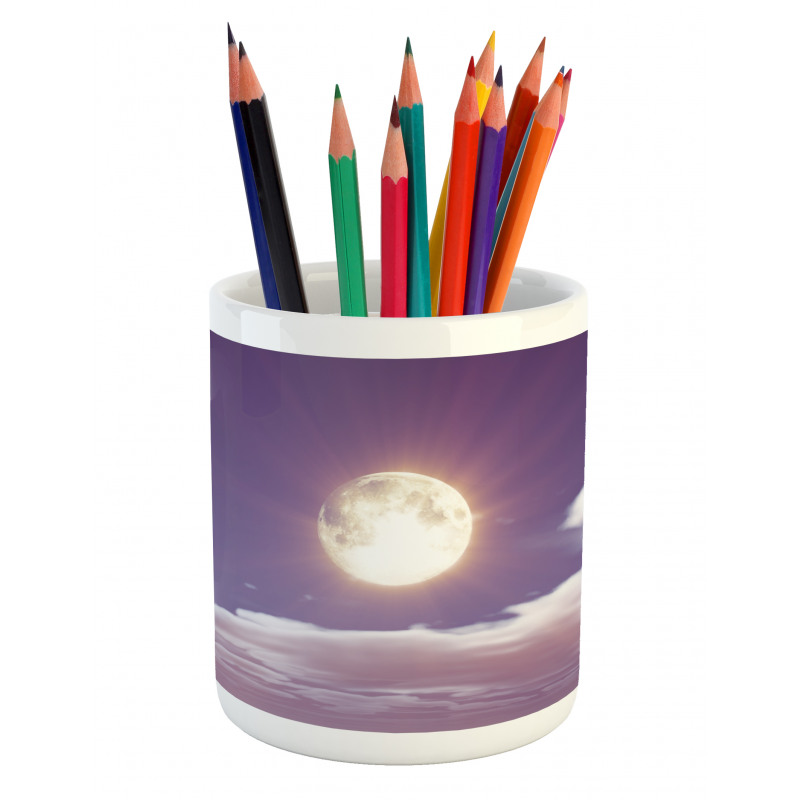 Dramatic Moon and Clouds Pencil Pen Holder