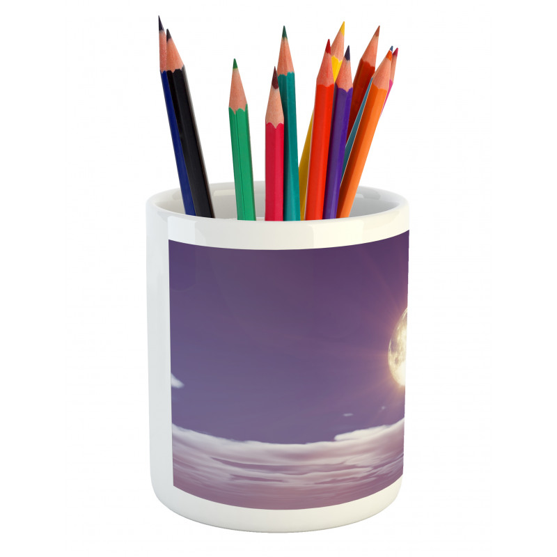 Dramatic Moon and Clouds Pencil Pen Holder