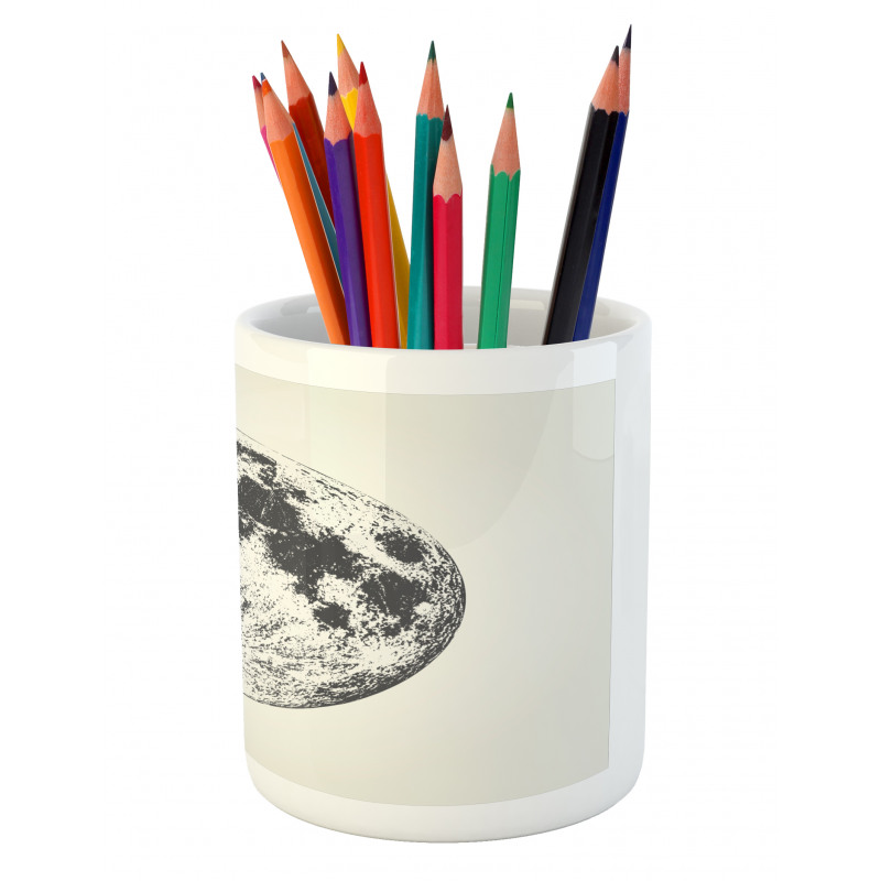 Detailed Sketchy Moon Pencil Pen Holder