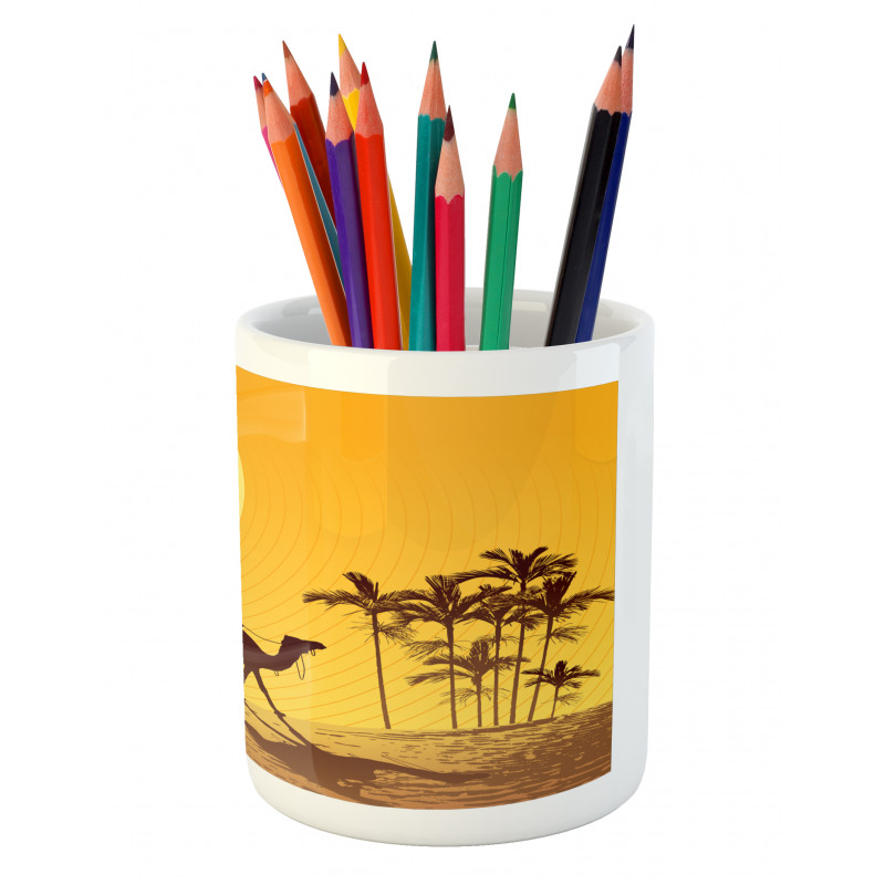 Camel Men and Palms Pencil Pen Holder