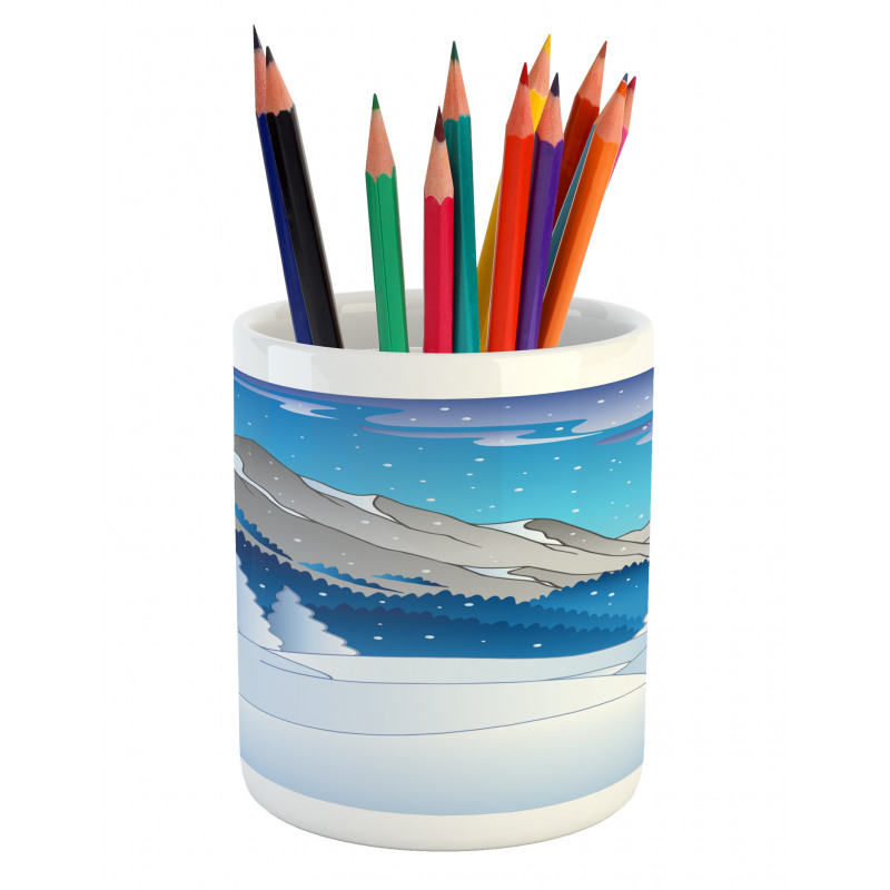 Mountainous Scenery Pencil Pen Holder