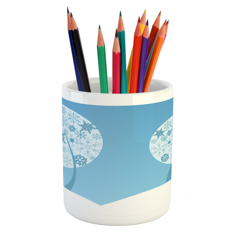 Round Snowflake Trees Pencil Pen Holder