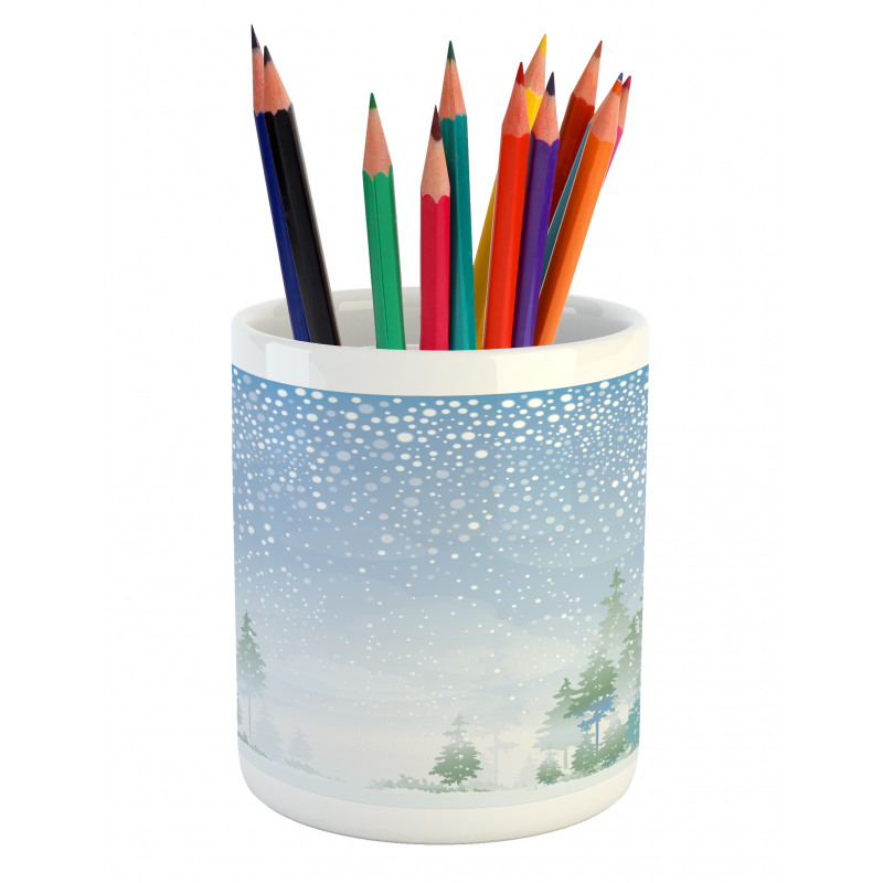 Misty Outdoor Scene Pencil Pen Holder