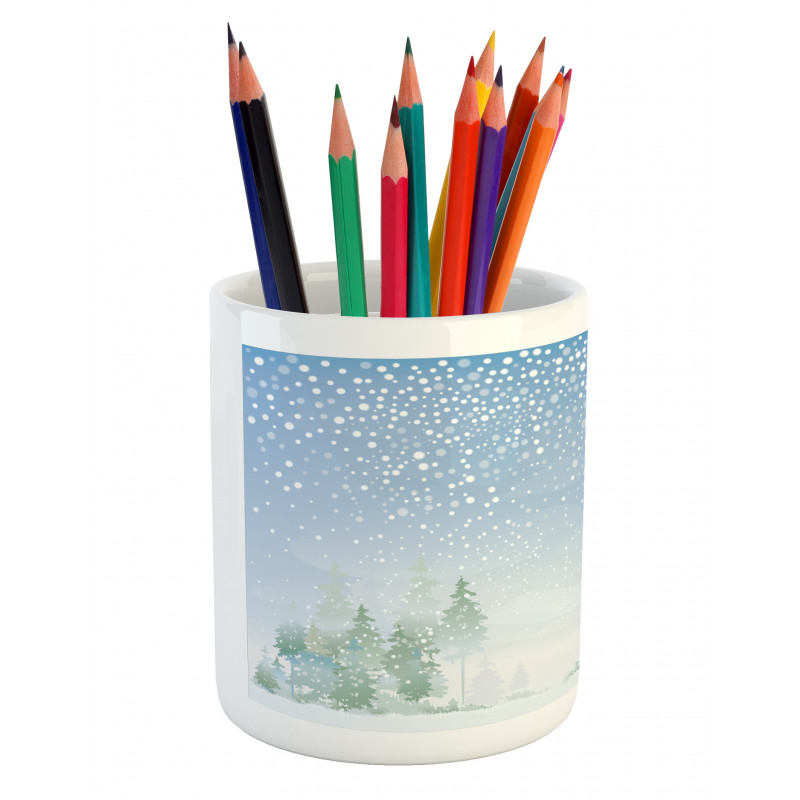 Misty Outdoor Scene Pencil Pen Holder