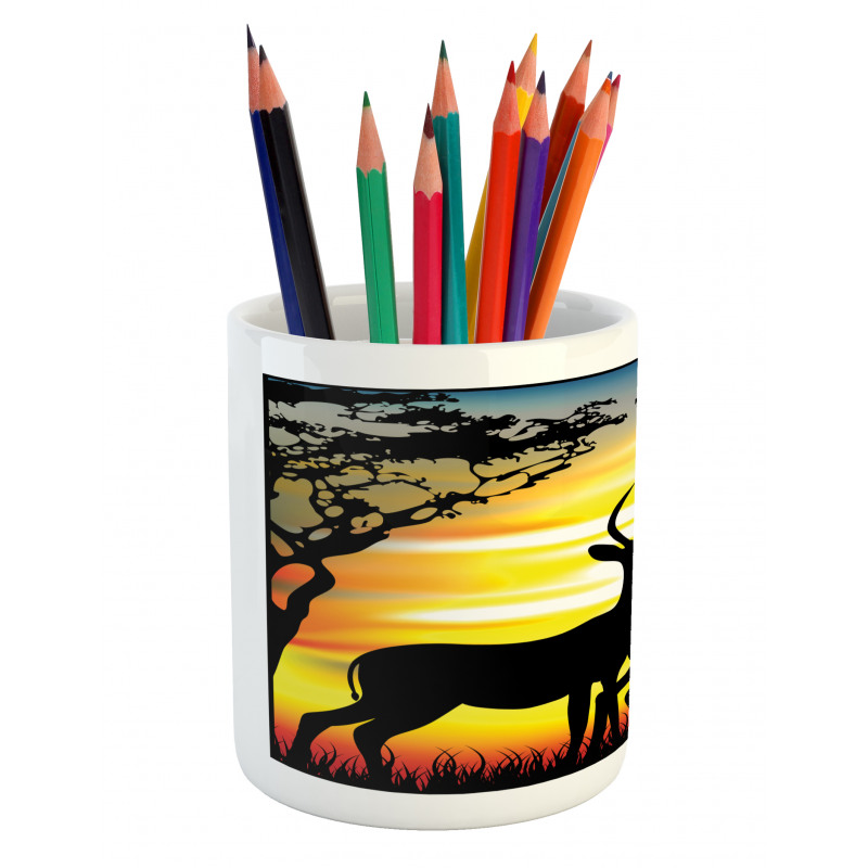 Animals on Sunset Pencil Pen Holder