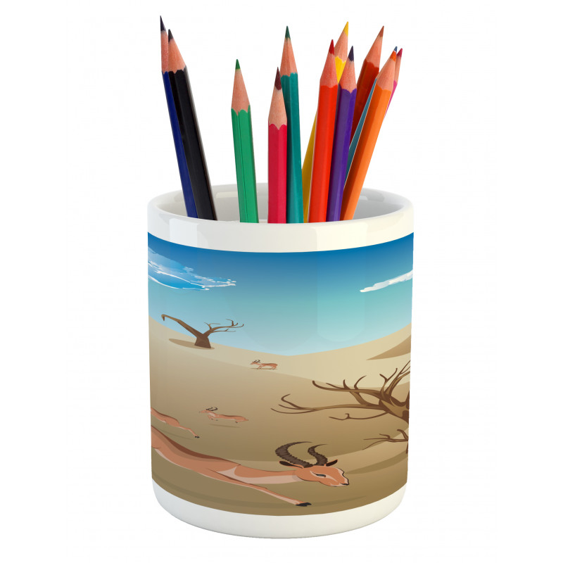 Animals and Bare Trees Pencil Pen Holder