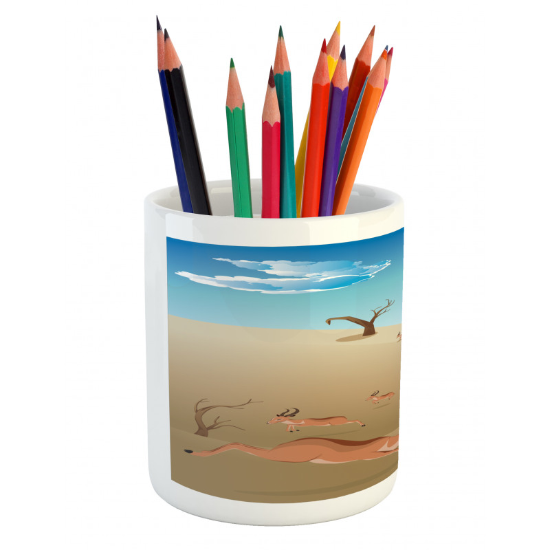 Animals and Bare Trees Pencil Pen Holder