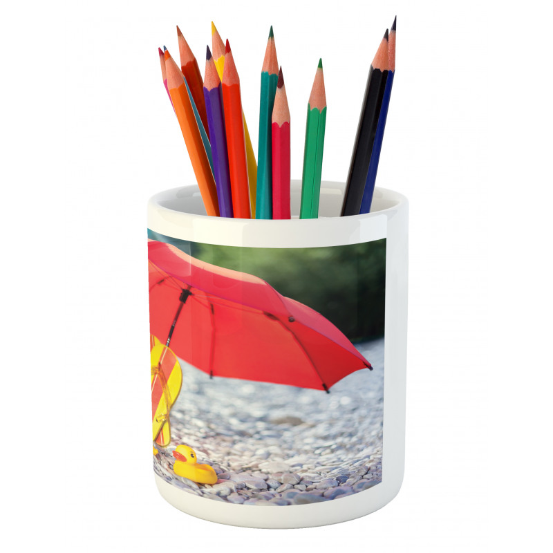 Funny Hawaiian Dog Beach Pencil Pen Holder