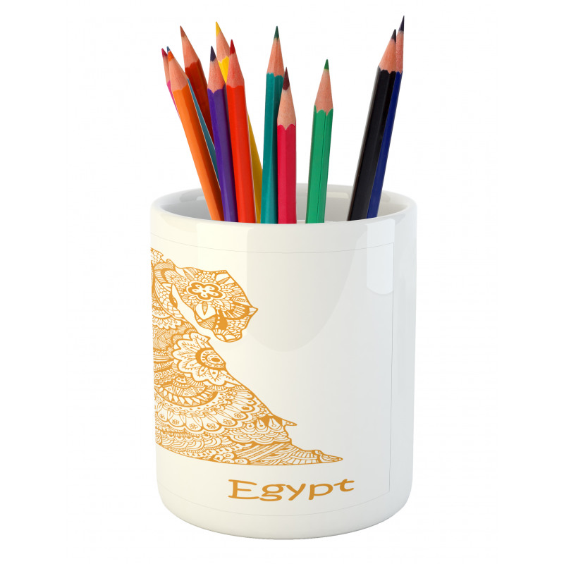 Egypt Map Flower Pencil Pen Holder