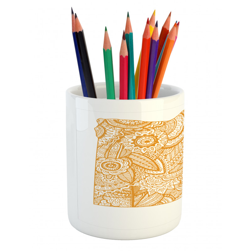 Egypt Map Flower Pencil Pen Holder