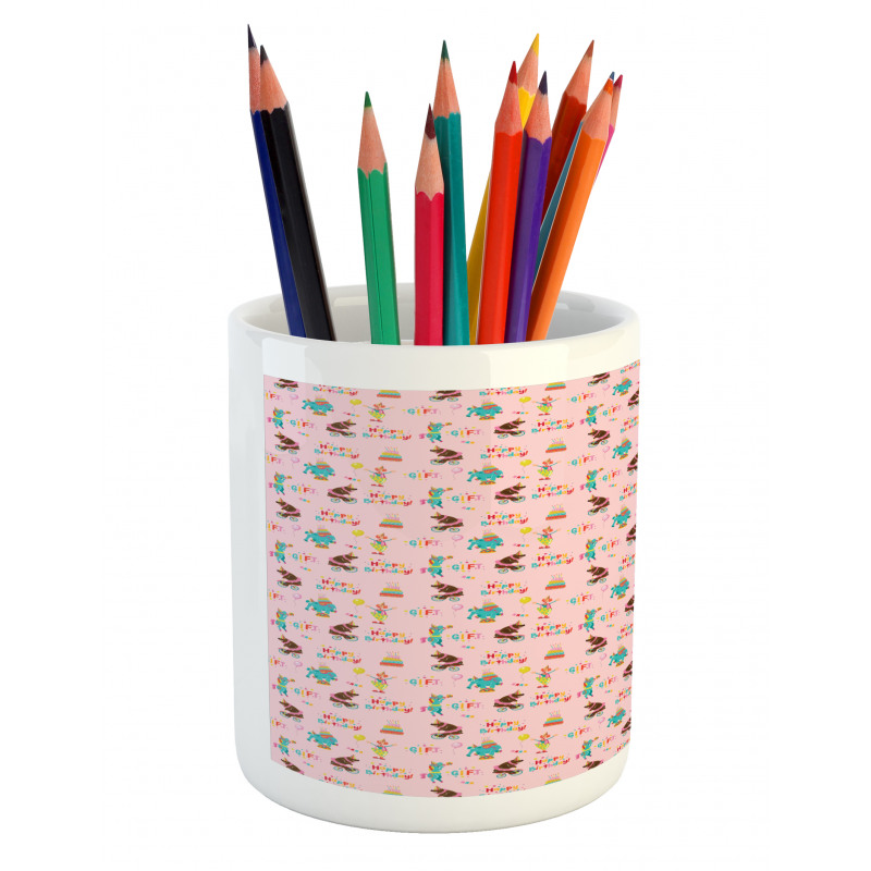 Happy Birthday Animals Fun Pencil Pen Holder