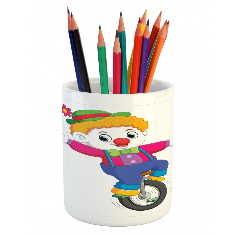 Circus Humorous Boy on Wheel Pencil Pen Holder