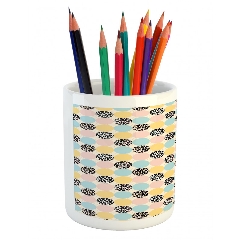 Round Circles Animal Skin Pencil Pen Holder