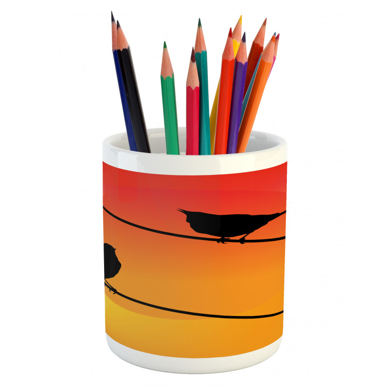 Avian Animal Sunset Pencil Pen Holder