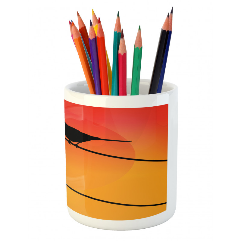 Avian Animal Sunset Pencil Pen Holder