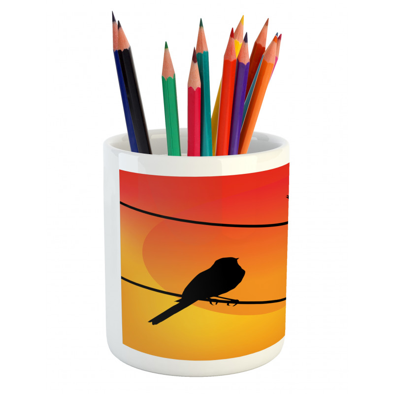 Avian Animal Sunset Pencil Pen Holder